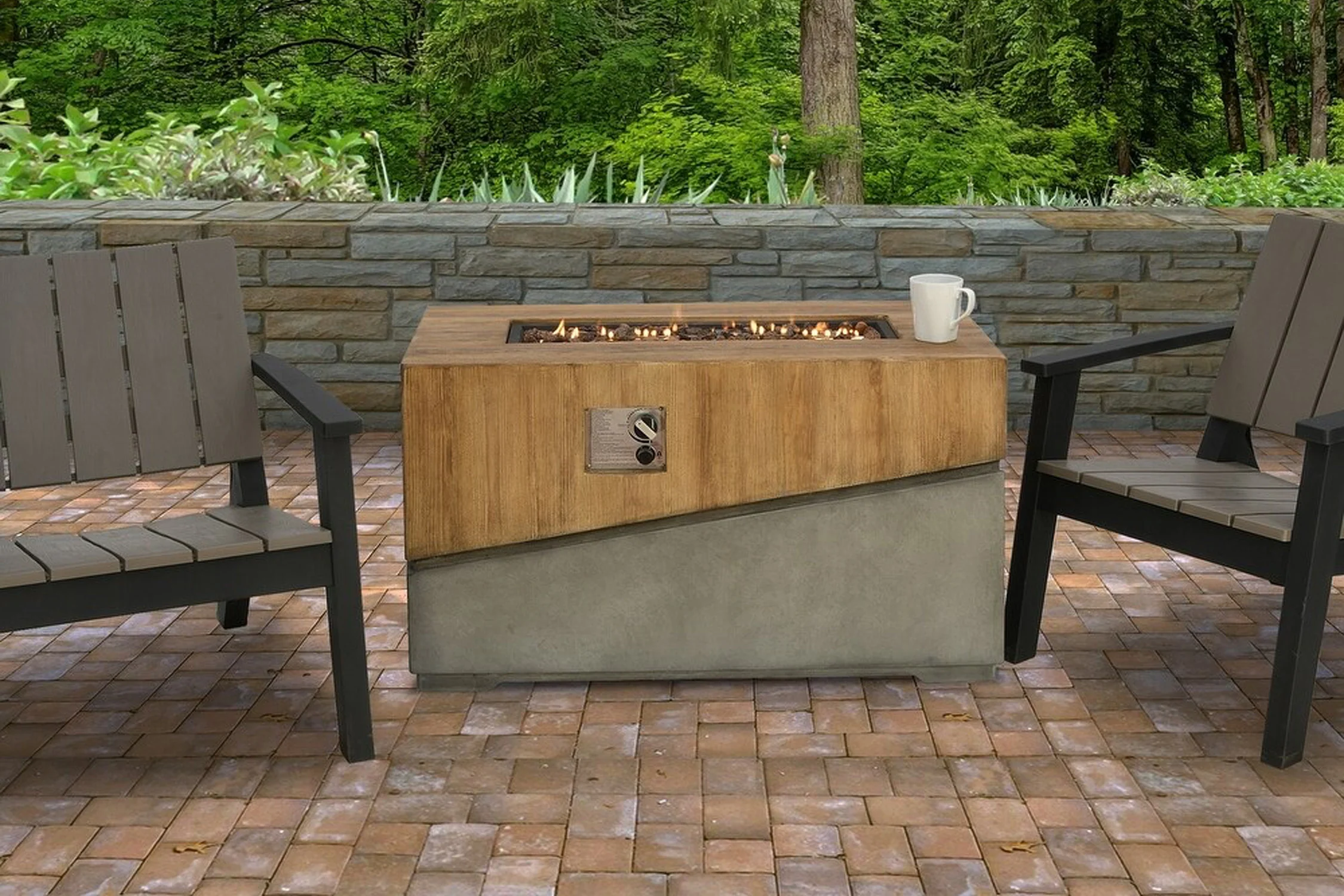 Austria Mesa con Chimenea de Gas Rectangular - Image 4