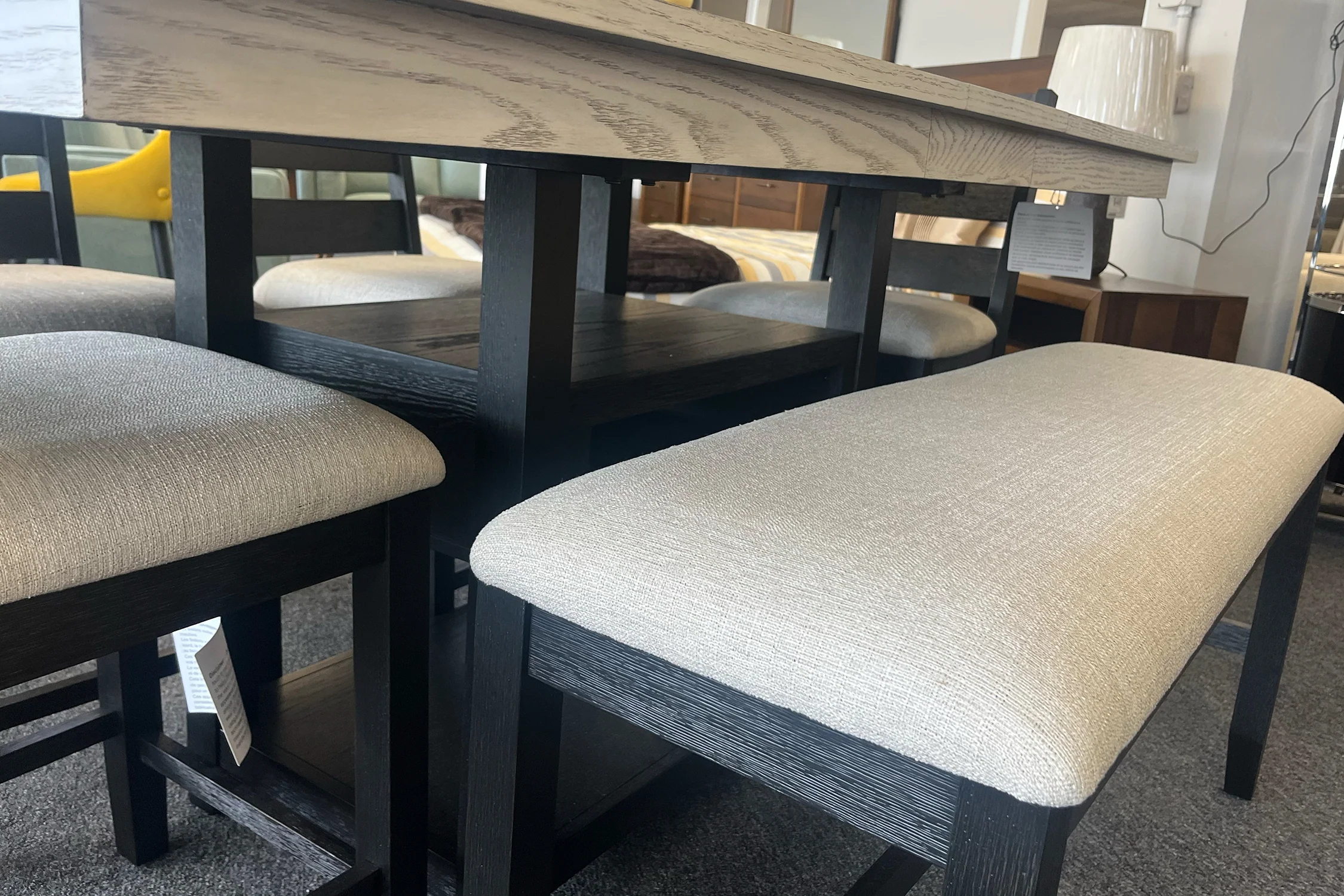 Bayamon Mesa de Comedor "Counter Height" con 4 Taburetes& Bench - Image 11
