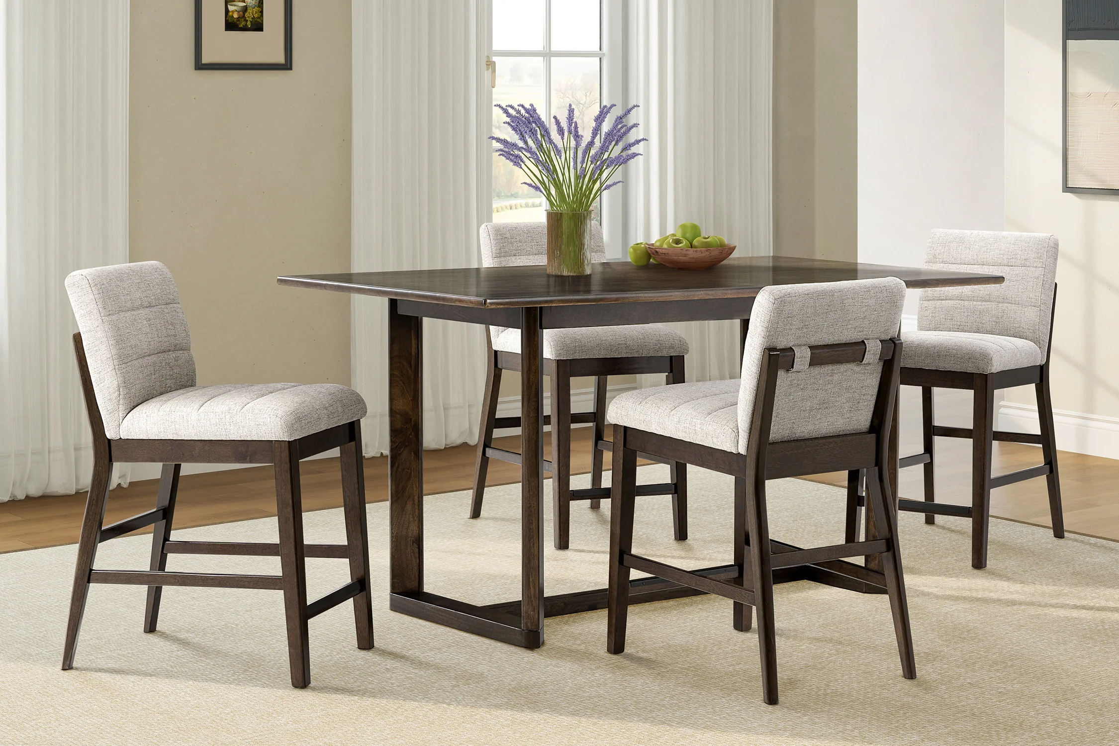 Roanie Mesa de Comedor "Counter Height" con 4 Taburetes - Image 2