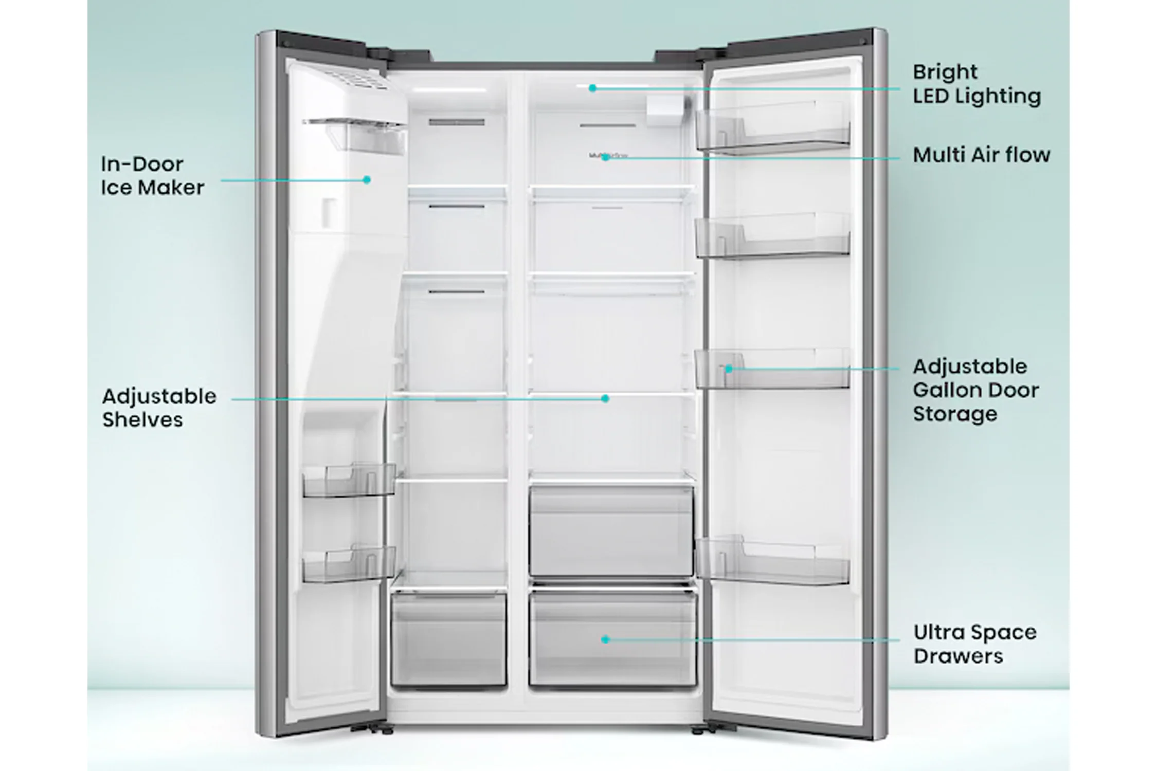 29.1' Nevera Side by Side Inverter con Dispensador de Agua & Hielo - Image 16