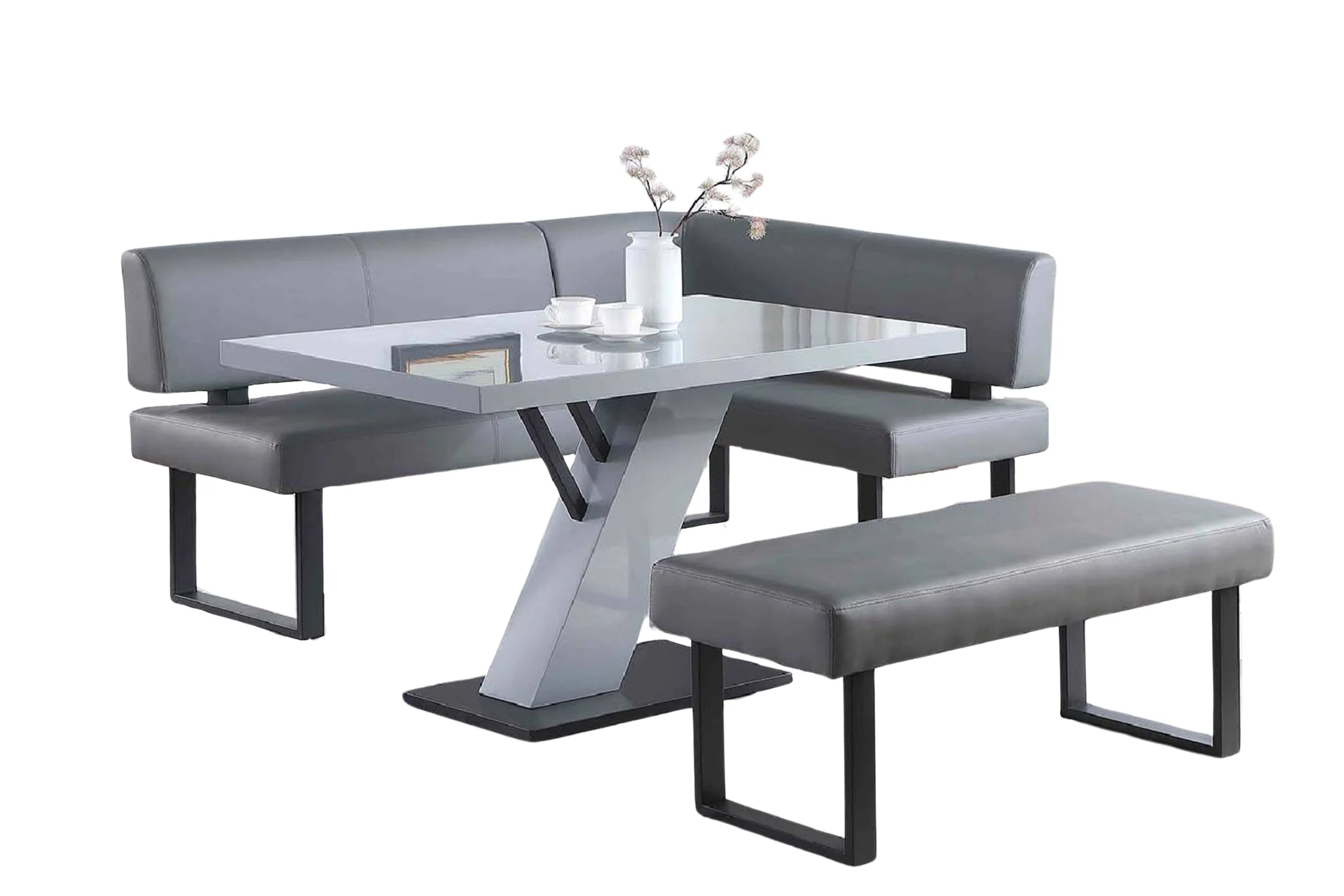 Linden Mesa de Comedor con Bench & Bench de forma "L"