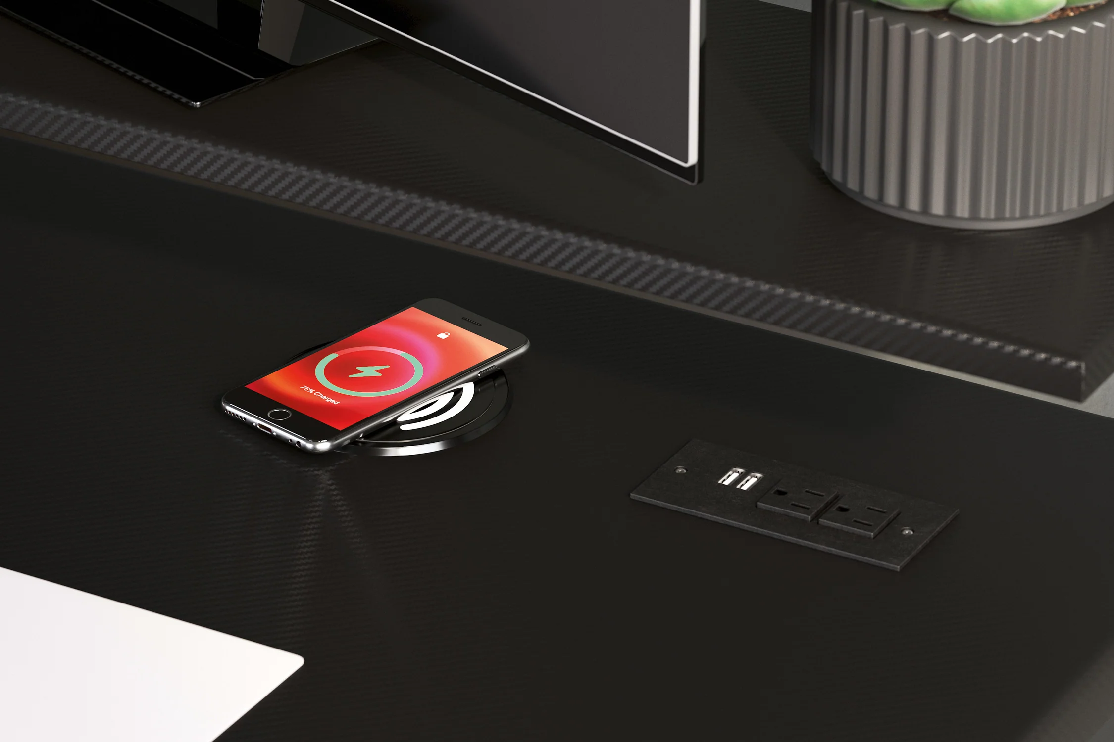 Lynxtyn Escritorio de 63" con Soporte Elevado para Monitor - Image 9