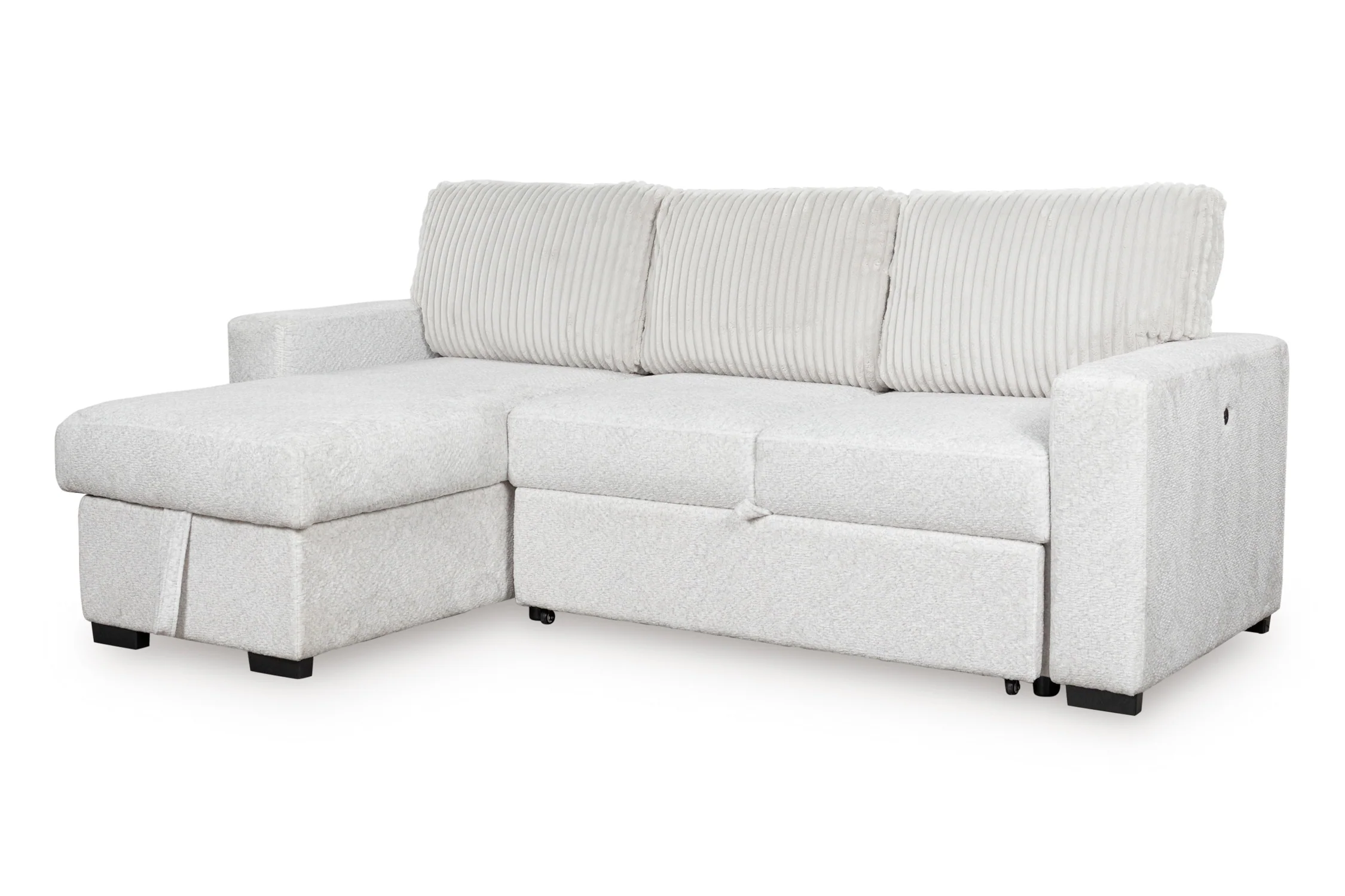 Poppleton Seccional con Sofá Cama Plegable & Chaise - Image 3