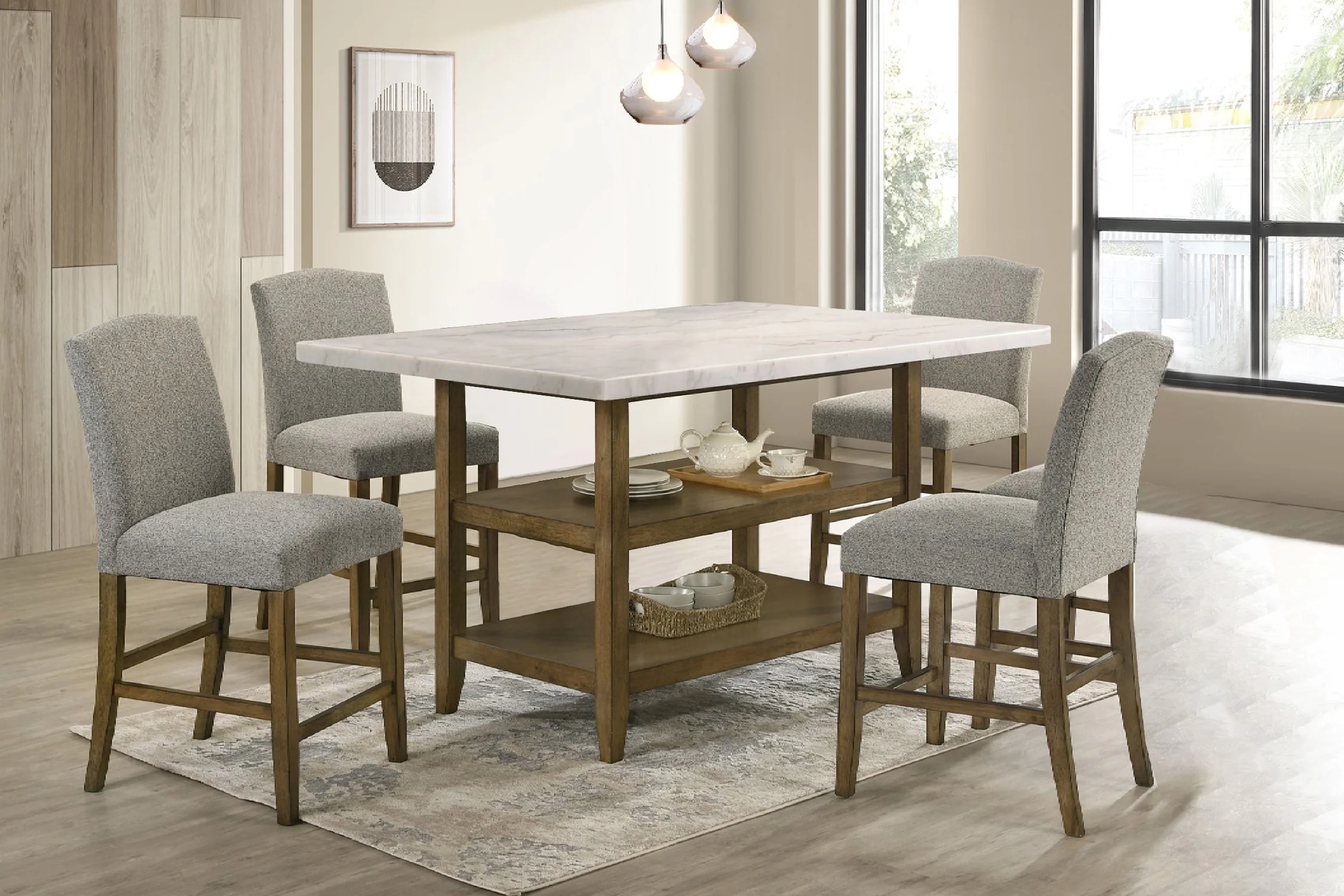 Sahara Mesa de Comedor "Counter Table" & 4 Taburetes - Image 2