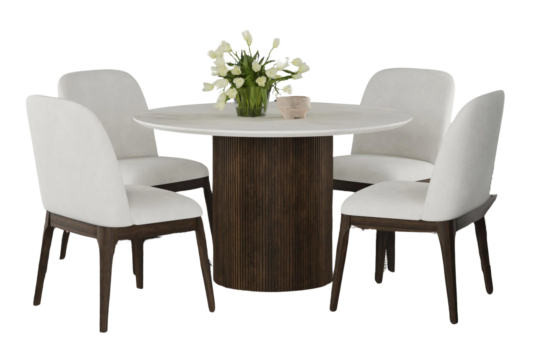 Sylvie Mesa de Comedor Redonda con 4 Sillas