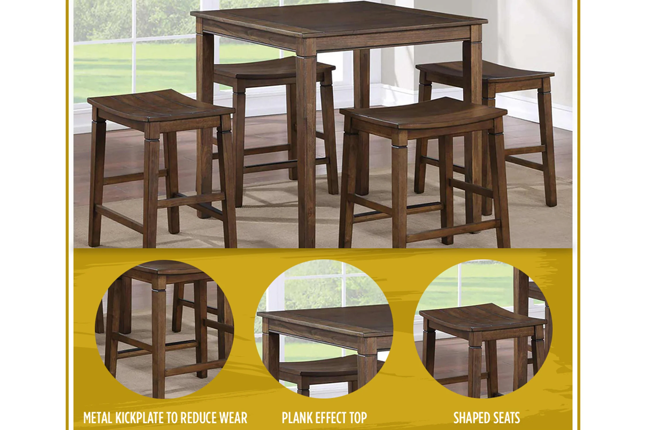 Westlake Mesa de Comedor "Counter Height" con 4 Taburetes - Image 5