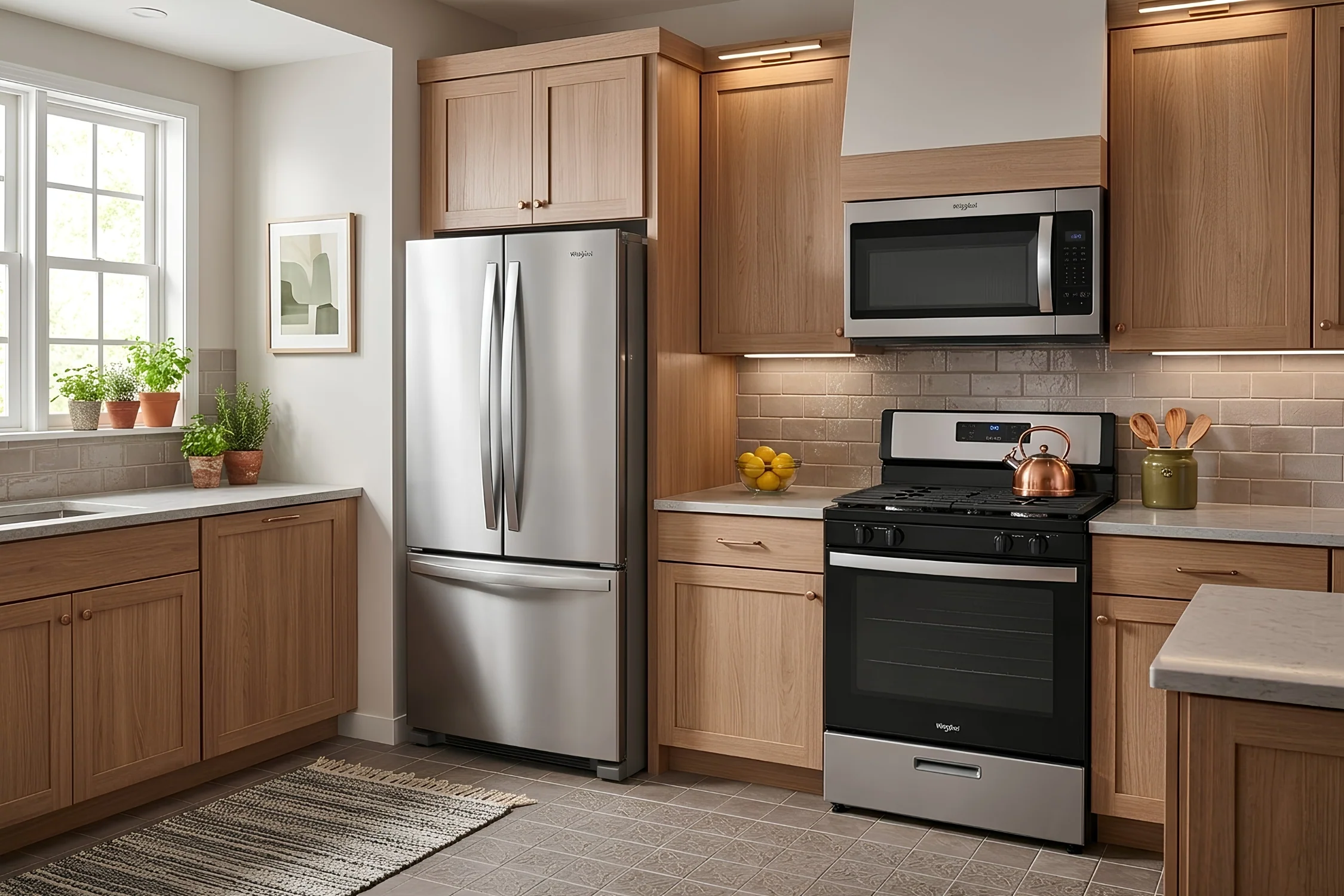 Combo 31' Nevera, 30" Estufa Gas & 1.7' Microonda & Extractor - Image 2